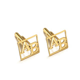 Initials Stainless Steel Cufflinks Men Wedding Gift Groom Man Jewelry