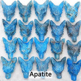 Natural Stone Carved Wolf Head Pendant Bead 23mm Fine Jewelry
