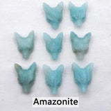 Natural Stone Wolf Head Pendant Bead 23mm