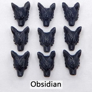 Natural Stone Wolf Head Pendant Bead 23mm
