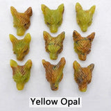 Natural Stone Wolf Head Pendant Bead 23mm