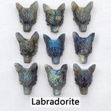 Natural Stone Wolf Head Pendant Bead 23mm