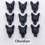 Natural Stone Wolf Head Pendant Bead 23mm