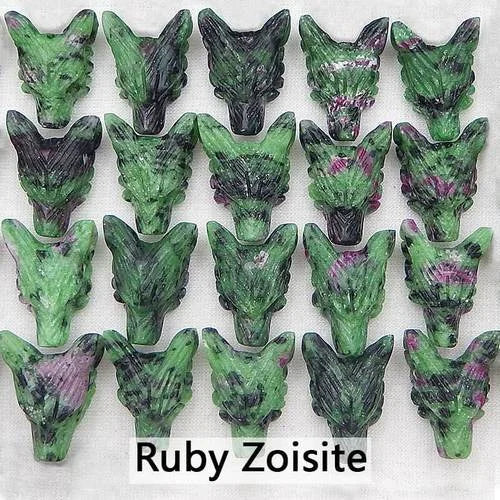 Natural Stone Animal Wolf Head Pendant Bead 23mm Fine Jewelry