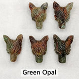 Wolf Head Stone Necklace Pendant Bead 23mm