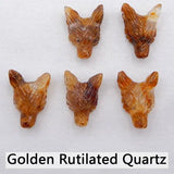 Wolf Head Stone Necklace Pendant Bead 23mm