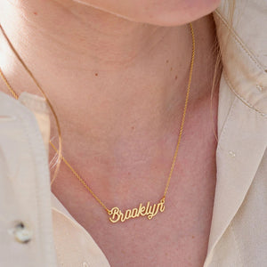 Stainless Steel Nameplate Pendant Necklace for Girls