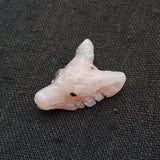 Pink Opal Wolf Head Necklace Pendant Gemstone Bead