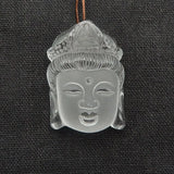 Natural Stone Quartz Carved Buddha Head Pendant Bead Necklace Accessory