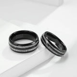Tungsten Wedding Rings Set For Couple Meteorite Engagement Ring Men Women