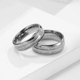Tungsten Wedding Rings Set For Couple Meteorite Engagement Ring Men Women