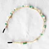 Pearl Jade Hair Band for Women Vintage Headband