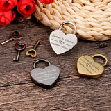 Heart Shape Vintage Romantic Keychain Lock with Key for Couples