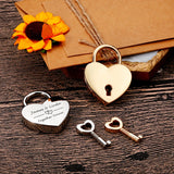 Heart Shape Vintage Romantic Keychain Lock with Key for Couples