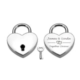 Heart Shape Vintage Romantic Keychain Lock with Key for Couples