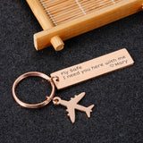 Fly Safe Couple Keychain Airplane Key Chain Pilot Anniversary Gift