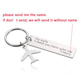 Fly Safe Couple Keychain Airplane Key Chain Pilot Anniversary Gift