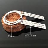Couples Housewarming Gift Engraved Date Initial Letter Stainless House Keyrin