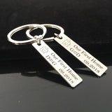 Couples Housewarming Gift Engraved Date Initial Letter Stainless House Keyrin
