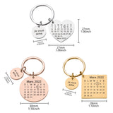 Personalized Calendar Keychain Engraved Date Letters Couple Gift