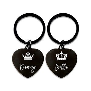 Couples Name Engraved Valentines Keyring Keychain