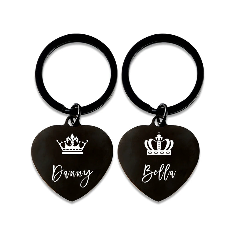 Couples Name Engraved Valentines Keyring Keychain