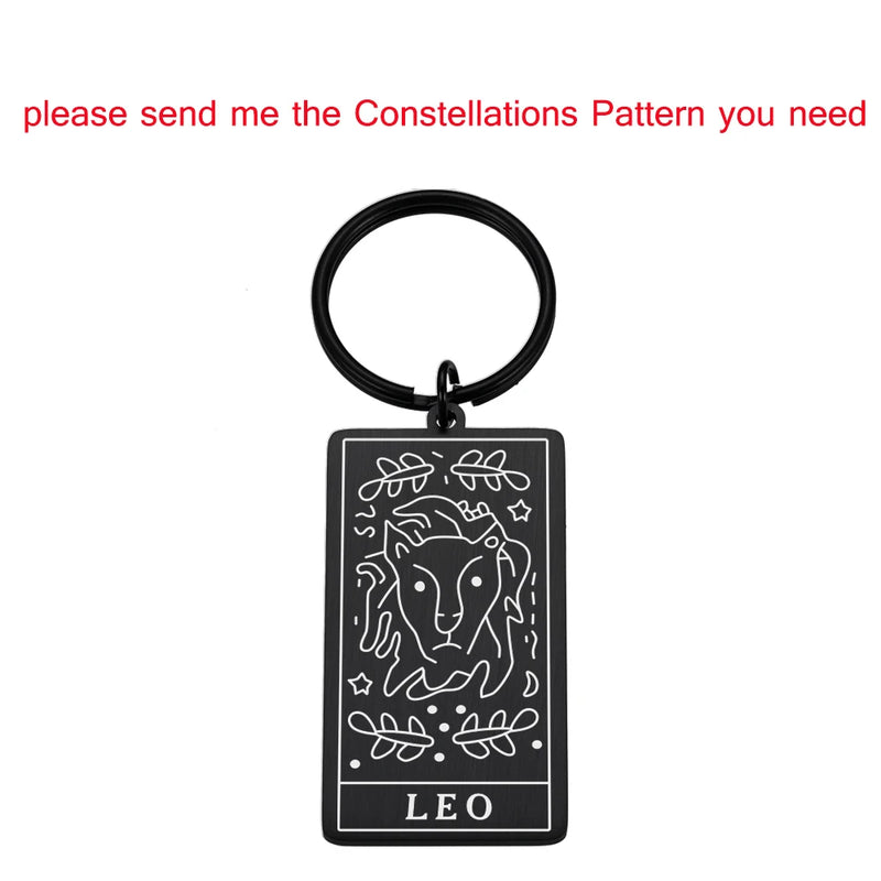 Constellations Pattern Couples Keychain Backpack Jewelry Women Birthday Gift