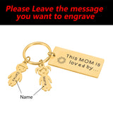 Personalized Name Keychain for Mom - Engraved Mummy Key Hook