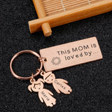 Personalized Name Keychain for Mom - Engraved Mummy Key Hook
