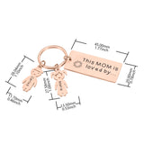 Personalized Name Keychain for Mom - Engraved Mummy Key Hook