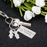Personalized Name Keychain for Mom - Engraved Mummy Key Hook