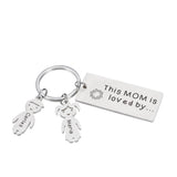Personalized Name Keychain for Mom - Engraved Mummy Key Hook