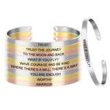 Engraved Bracelet Men Women Stainless Steel Bangle Jewelry Gift