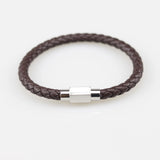 Personalized Leather Bracelet Stainless Steel Bangle