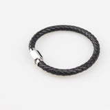 Personalized Leather Bracelet Stainless Steel Bangle