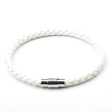 Leather Bracelet Steel Beads Name Charm Couple Jewelry For Men Women