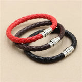 Leather Bracelet Steel Beads Name Charm Couple Jewelry For Men Women