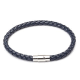 Leather Bracelet Steel Beads Name Charm Couple Jewelry For Men Women
