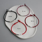925 Silver Rope Bracelet with Red Thread Line for Women Girls