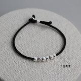 925 Silver Rope Bracelet with Red Thread Line for Women Girls