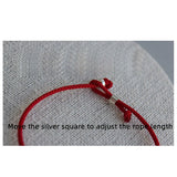 925 Silver Rope Bracelet with Red Thread Line for Women Girls