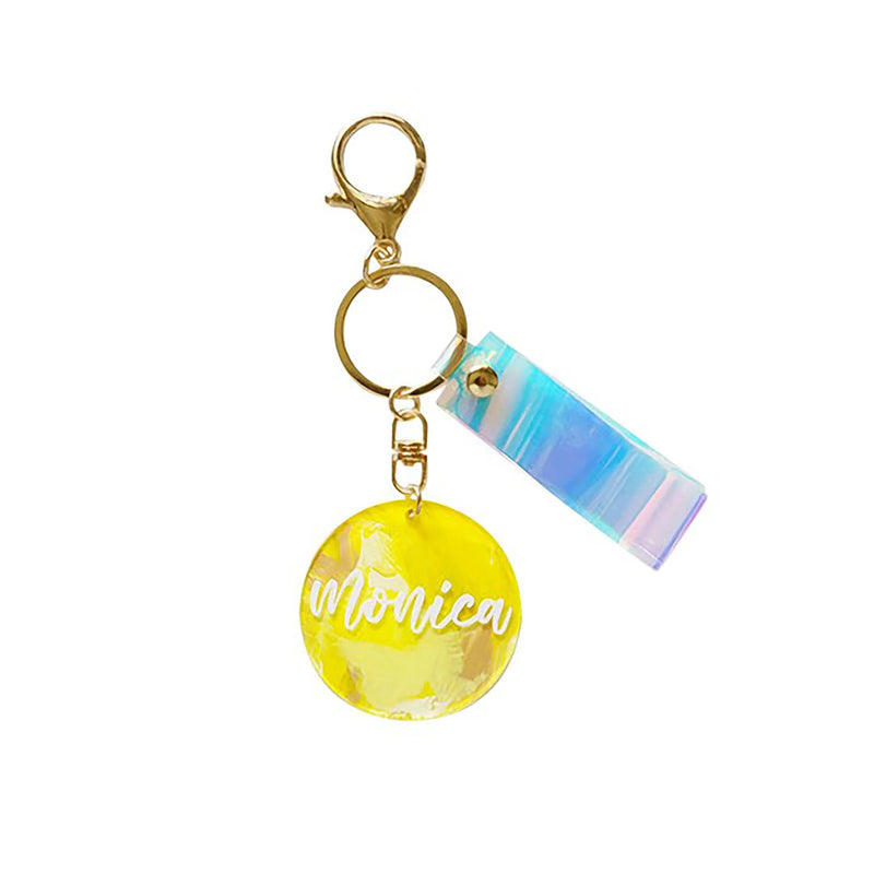 Acrylic Keychain Hand-painted Oil Painting Brush Round Heart Keyring