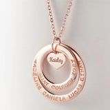 Family Name Necklace Round Pendant Personalized Gift for Mom