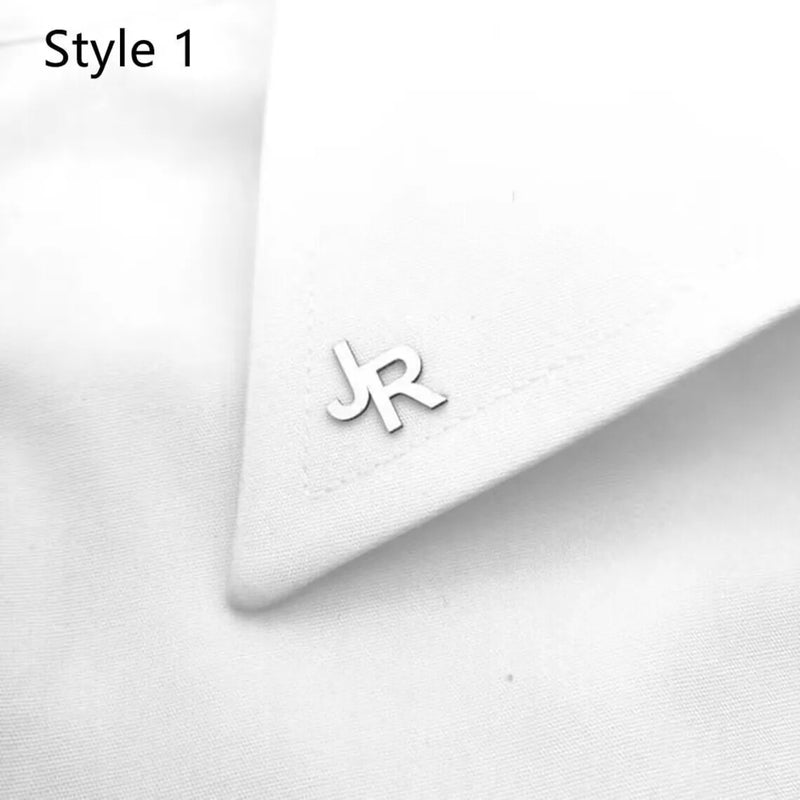 Men's Engraved Logo Stainless Steel Brooch Jewelry