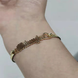 Personalized Letter Name Bangle for Women, Stainless Steel, Christmas Gift