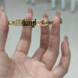 Personalized Letter Name Bangle for Women, Stainless Steel, Christmas Gift