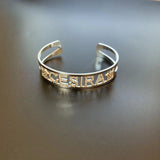Crystal Letter Bracelet Stainless Steel Rhinestone Bangle