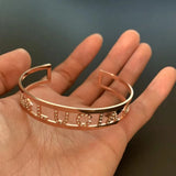 Personalized Letter Bracelet Crystal Stainless Steel Bangle