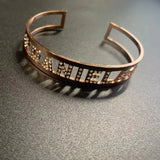 Crystal Letter Bracelet Stainless Steel Rhinestone Bangle