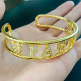 Personalized Letter Name Bracelet with Colorful Zircon Crystals